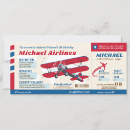 Convite de Estilo de Passagem de Embarque de Avião