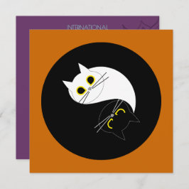 CONVITE DE ESTUDO YOGA DAY - Cartão de gato engraç