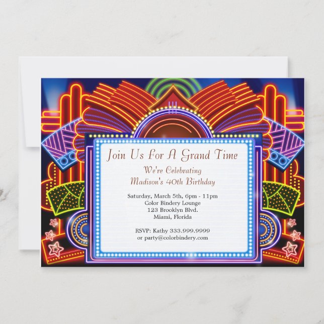 Convite de Evento A Night Out 7" x 5" (Frente)