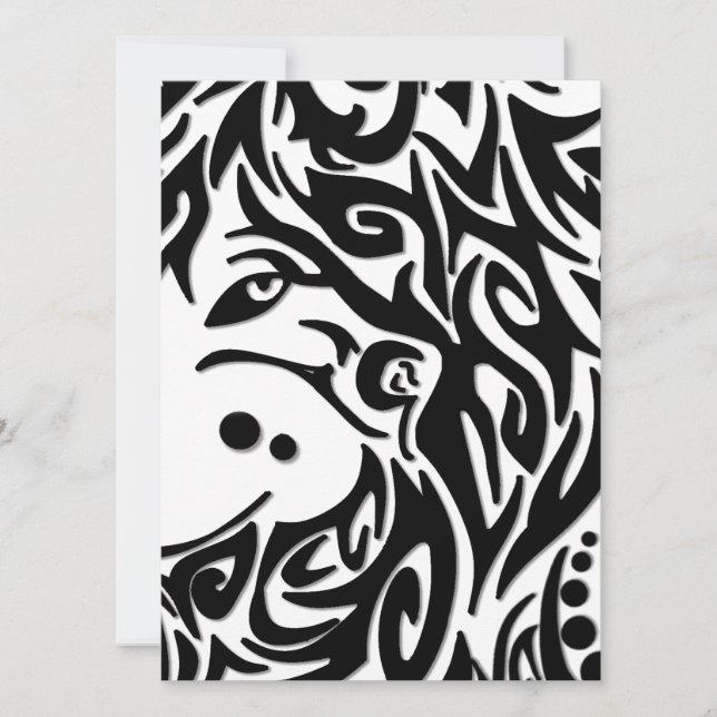 Convite de Evento abstrato preto e branco (Frente)