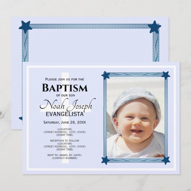 Convite de Evento BAPTISM Moderno (Frente/Verso)