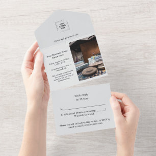 Convite de Evento Corporativo com Foto e RSVP Tudo