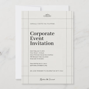 Convite de Evento Corporativo Minimalista Elegante
