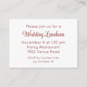 Convite de Evento de Casamento em Script Vermelho