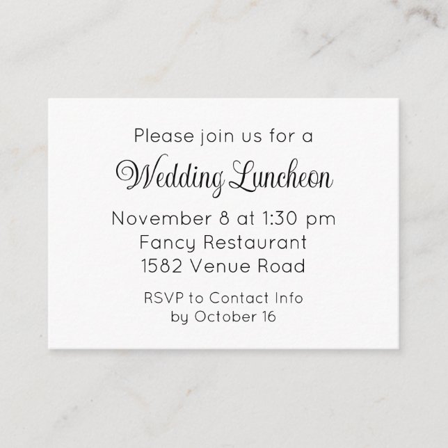 Convite de Evento de Casamento Extra Elegant Scrip (Frente)