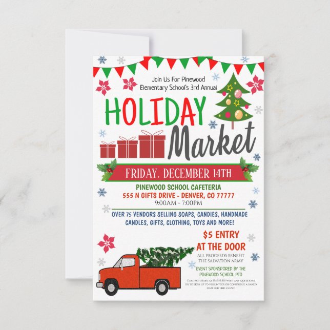 Convite de evento de feriado comunitário (Frente)