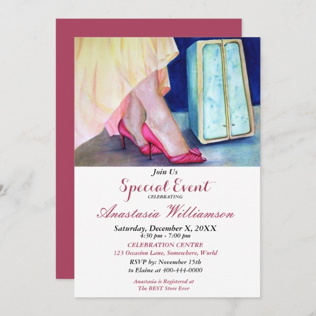 CONVITE DE EVENTO DE FESTA DE BON-VOYAGE (Frente/Verso)