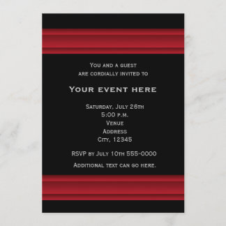Convite de Evento de Festa Elegante Preto e Vermel
