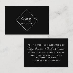 Convite de Evento de Noite de Diamante Preto e Bra