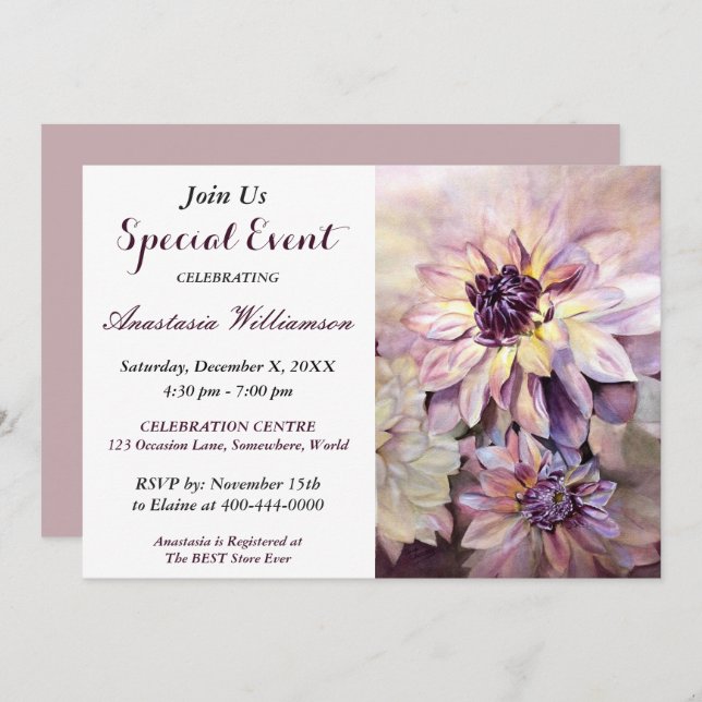 CONVITE DE EVENTO DE PARTES DE COCKTAIL CLASSY (Frente/Verso)