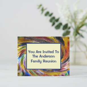 Convite de Evento de Reunião Familiar com Tie Dye