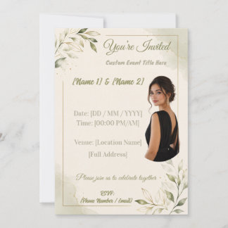 Convite de Evento Editável | Modelo de Foto e Text