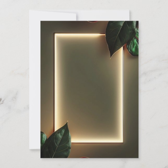 Convite de Evento Formal com Moldura de Folha de O (Frente)