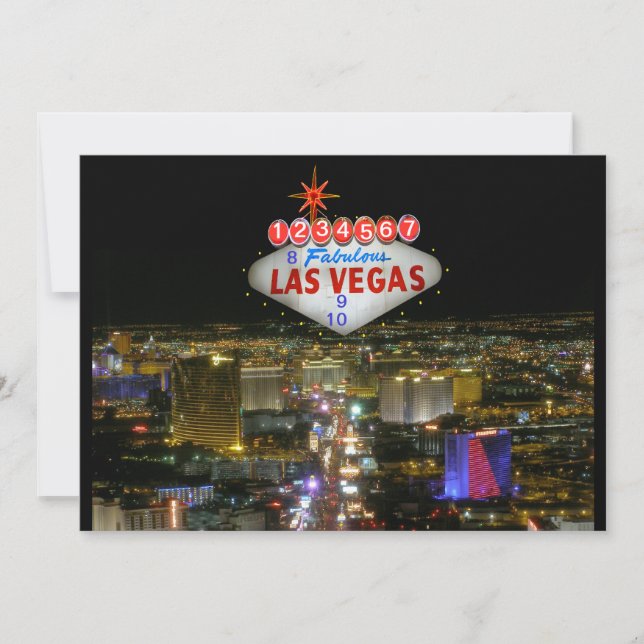 Convite de Evento Personalizável Fabuloso Las Vega (Frente)