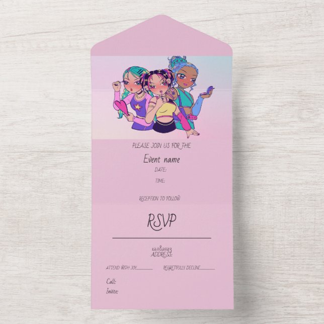 CONVITE DE EVENTOS DIVAS GIRLS personalizável (Interno)