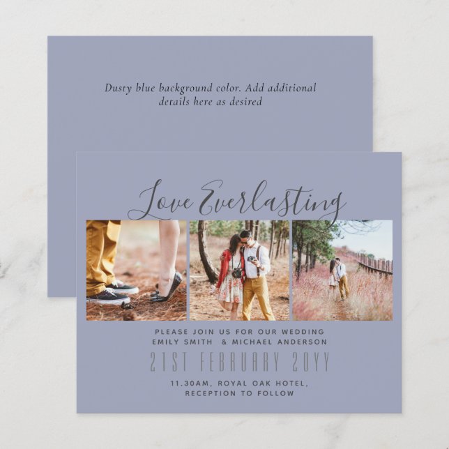 Convite de Everduradouro para evento de casamento  (Frente/Verso)