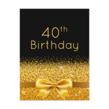 convite de faísca de ouro preto para aniversário d