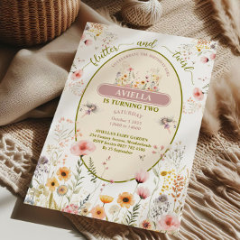 Convite de fantasia para meninas com flores silves