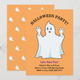 Convite de Fantasma de Gengibre de Halloween