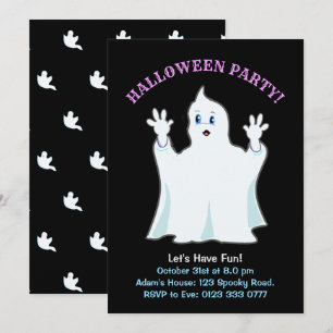 Convite de Fantasma de Gengibre de Halloween