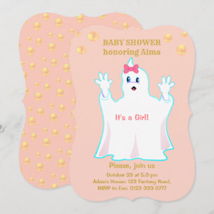 Convite de Fantasma Fofo para Chá de Bebê