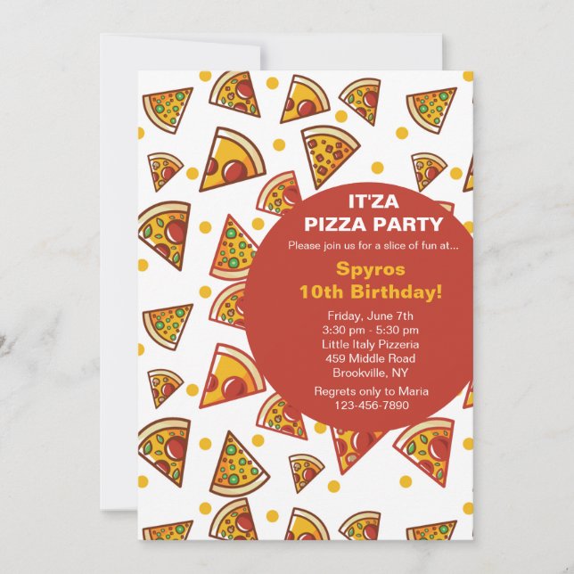 Convite de Fatia de Pizza (Frente)