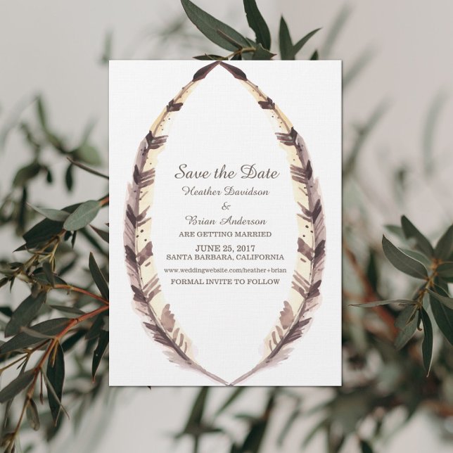 Convite de Feathered Border Save the Date (Criador carregado)
