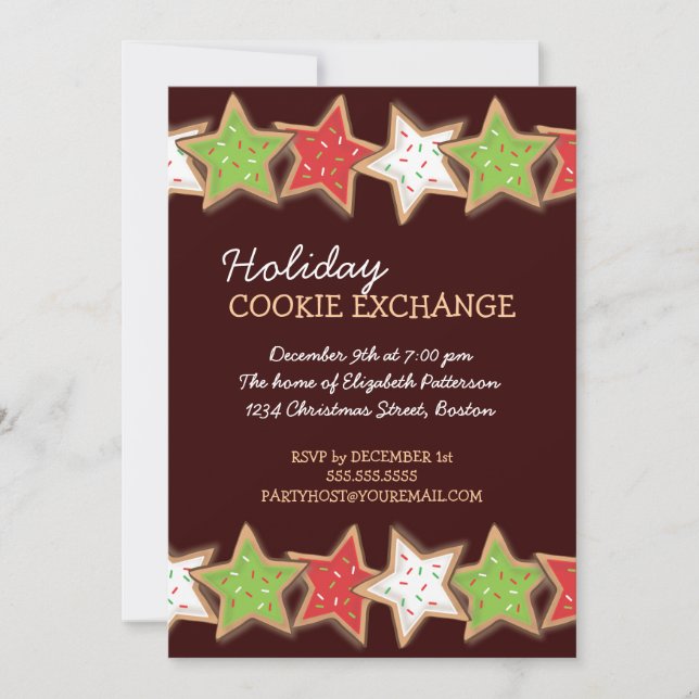 Convite de Feriado de Swap de Cookie de Natal (Frente)