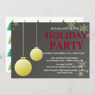 Convite de Férias com Enfeites de natal