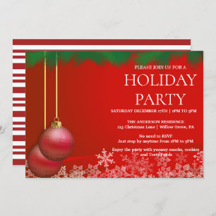 Convite de Férias com Enfeites de natal