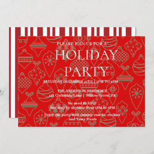 Convite de Férias com Enfeites de natal