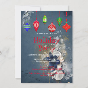 Convite de Férias com Enfeites de Natal