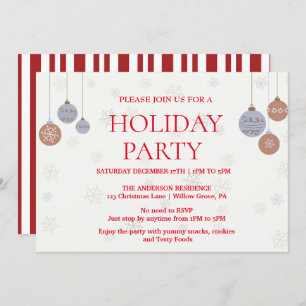 Convite de Férias com Enfeites de natal