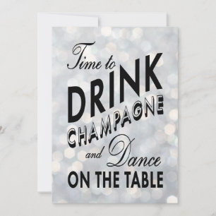 Convite de Férias de Champanhe para Beber