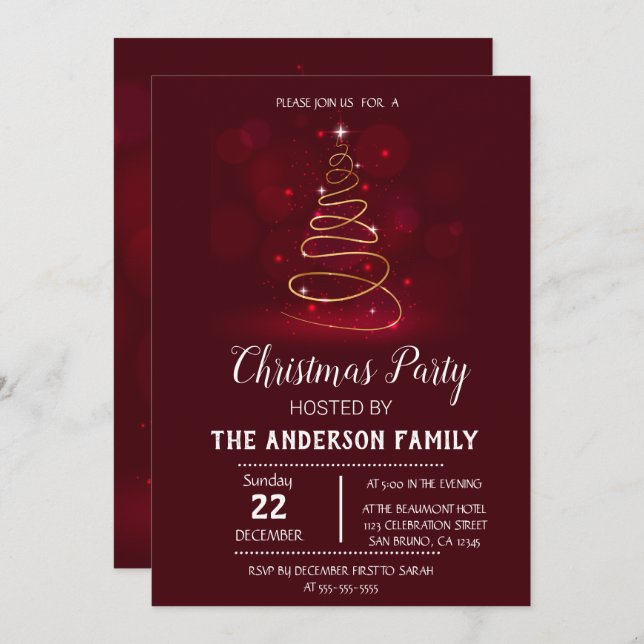 Convite de Férias de natais vintages (Frente/Verso)