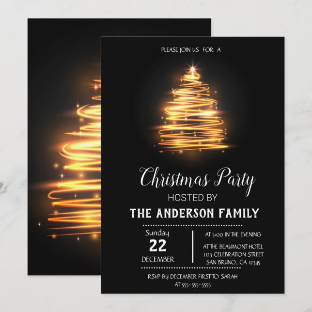 Convite de Férias de natais vintages (Frente/Verso)