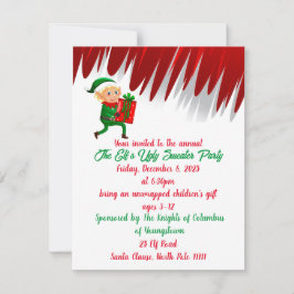 Convite de Férias de Suéter Feio de Elfo