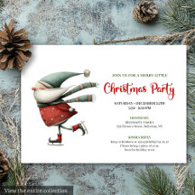 Convite de Férias em Aquarela do Papai Noel Jovial