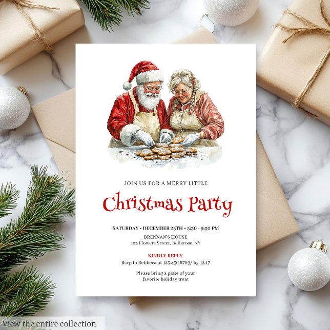 Convite de Férias Infantil de Papai Noel Aconchega (Cozy Santa Claus Watercolor Kids Holiday Invite

)