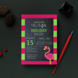 Convite de Férias Tropicais Flamingo Rosa