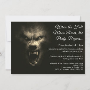 Convite de Festa à Fantasia de Halloween Uivar de