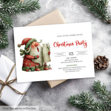 Convite de Festa Água-forte Humor de Papai Noel Te