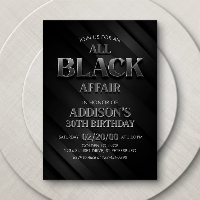 Convite de Festa All Black Affair (Criador carregado)