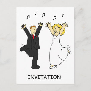 Convite de Festa Após Casamento Casal Dançando