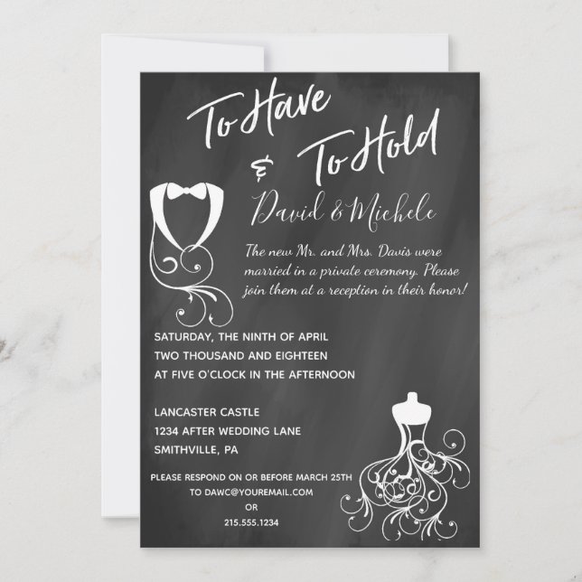 Convite de festa após/depois do casamento (Frente)