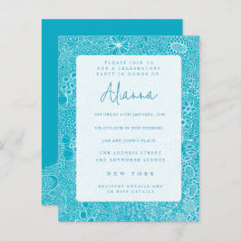 Convite de festa azul celeste para qualquer ocasiã