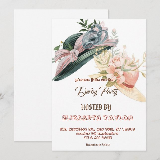 Convite de Festa Big Hat Derby (Frente/Verso)