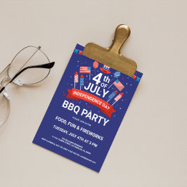 Convite de Festa BQ Fogos de Artifício e Bandeiras