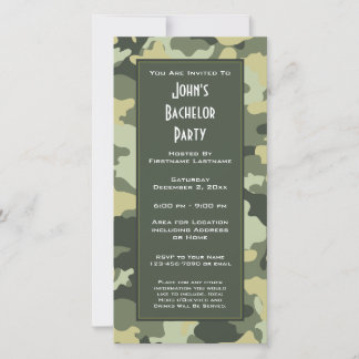 Convite de Festa com Camuflagem Militar