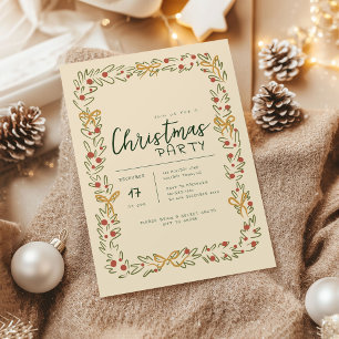 Convite de Festa com Coroa de Natal e Laço Caprich